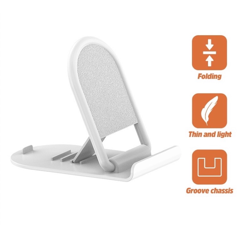 Stand Holder HP Handphone phone holder desktop stand Tinggi disesuaikan desain lipat Hitam Portable Foldable dudukan telepon desktop Sudut dapat disesuaikan