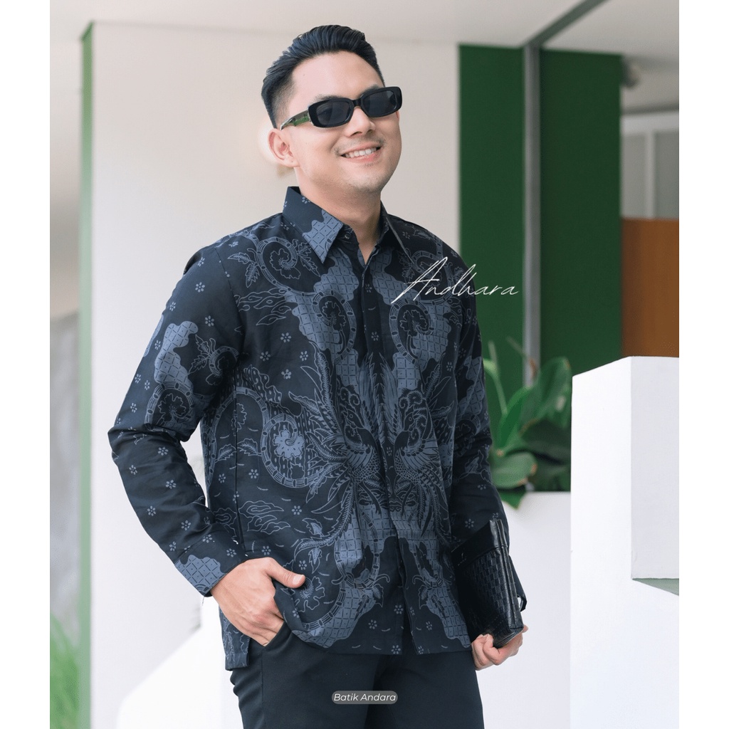 Kharisma New Baju Batik Pria Lengan Panjang Modern Jumbo Slim Fit Katun Sragenan