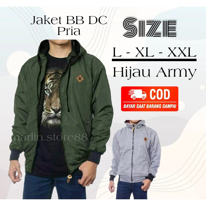 Marlin Store Jaket Pria Bb 2in1 Bolak Balik Parasut Cowok Waterproof Dc Murah Original