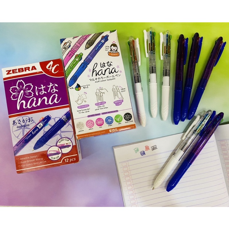 

PEN BOLPEN PULPEN ZEBRA HANA 4C 4 IN 1 (1PCS) 4 WARNA DALAM 1 PEN