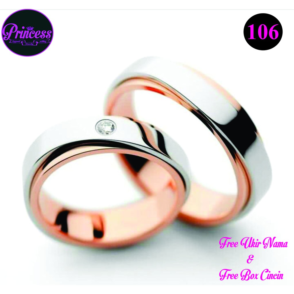 Cincin kawin palladium cincin nikah palladium  tunangan couple PJ 106