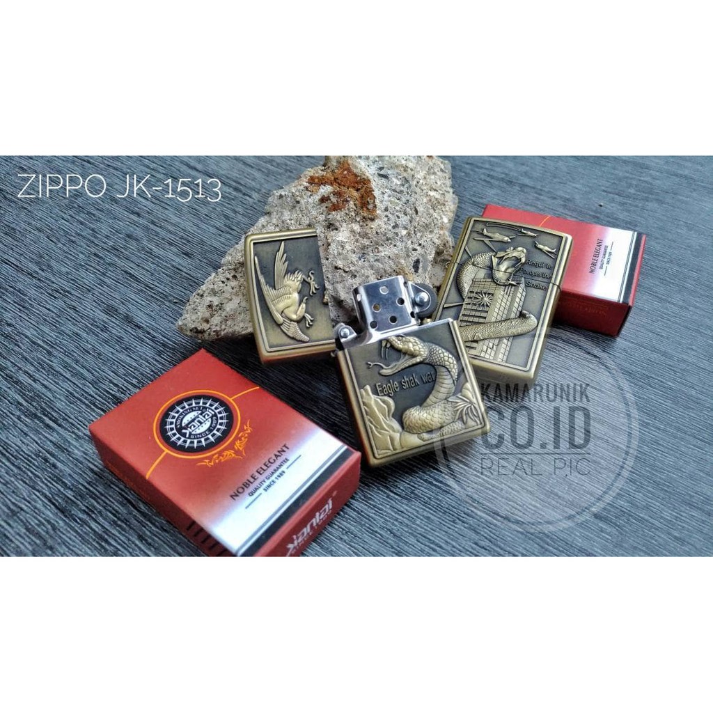 Super Promo! KOREK ZIPPO API BIASA ULAR COBRA KOBRA 1513 Murah!