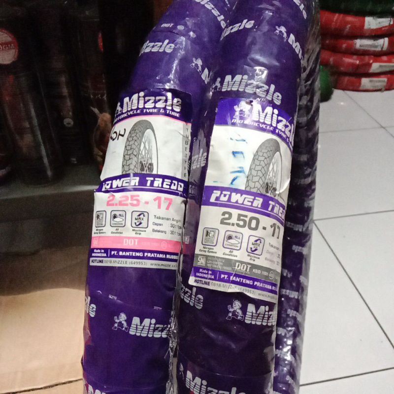 PAKET MURAH BAN MIZZLE 225/17 SAMA 250/17 SEPASANG DEPAN BELAKANG