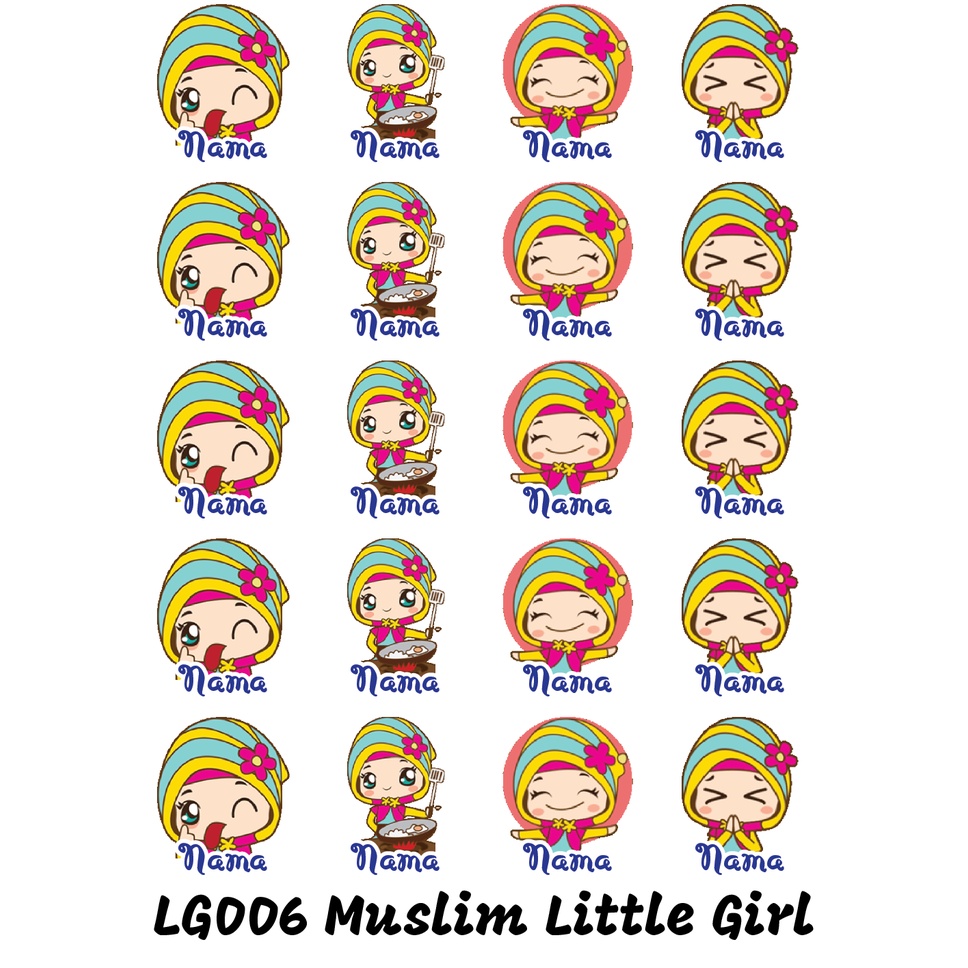 

Sticker Nama Cutting Label Waterproof Tahan Air Little Girl 06 (LG006)