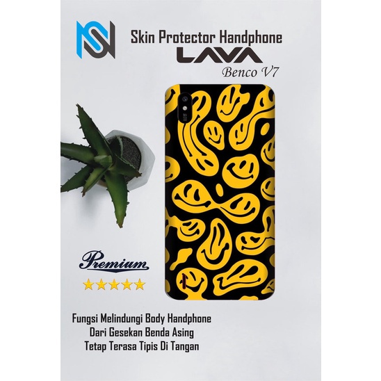 Isi 2pcs Garskin Hp Lava Benco V7 Motif Emot Free Custom Motif (Bisa COD)