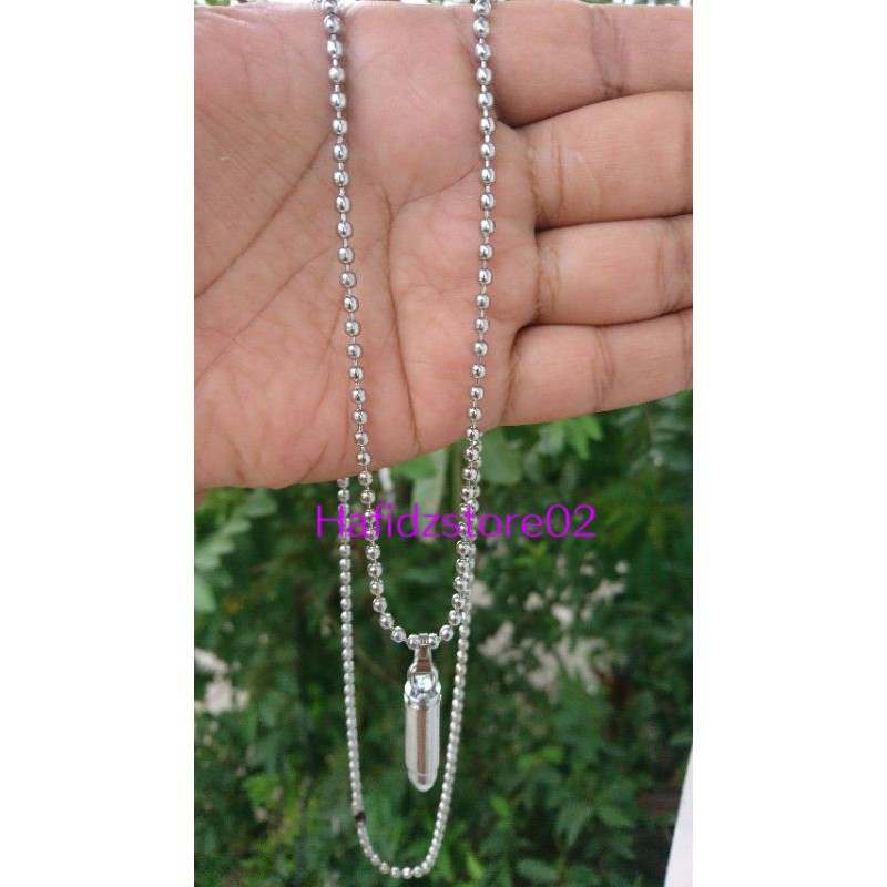 kalung Titanium Bandul Peluru