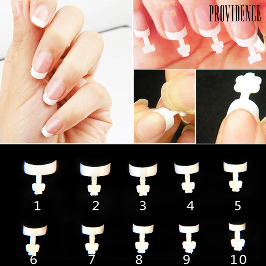 Providence 100Pcs/Box Manicure Short Tips Crescent Shape Nail Extension ABS Nail French Edge White Half Paste Tips for Finger