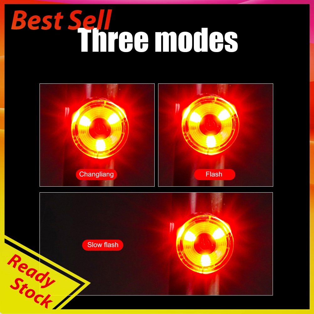 Mountain Road Bicycle Taillight Waterproof Warning Aluminum Helmet Lights