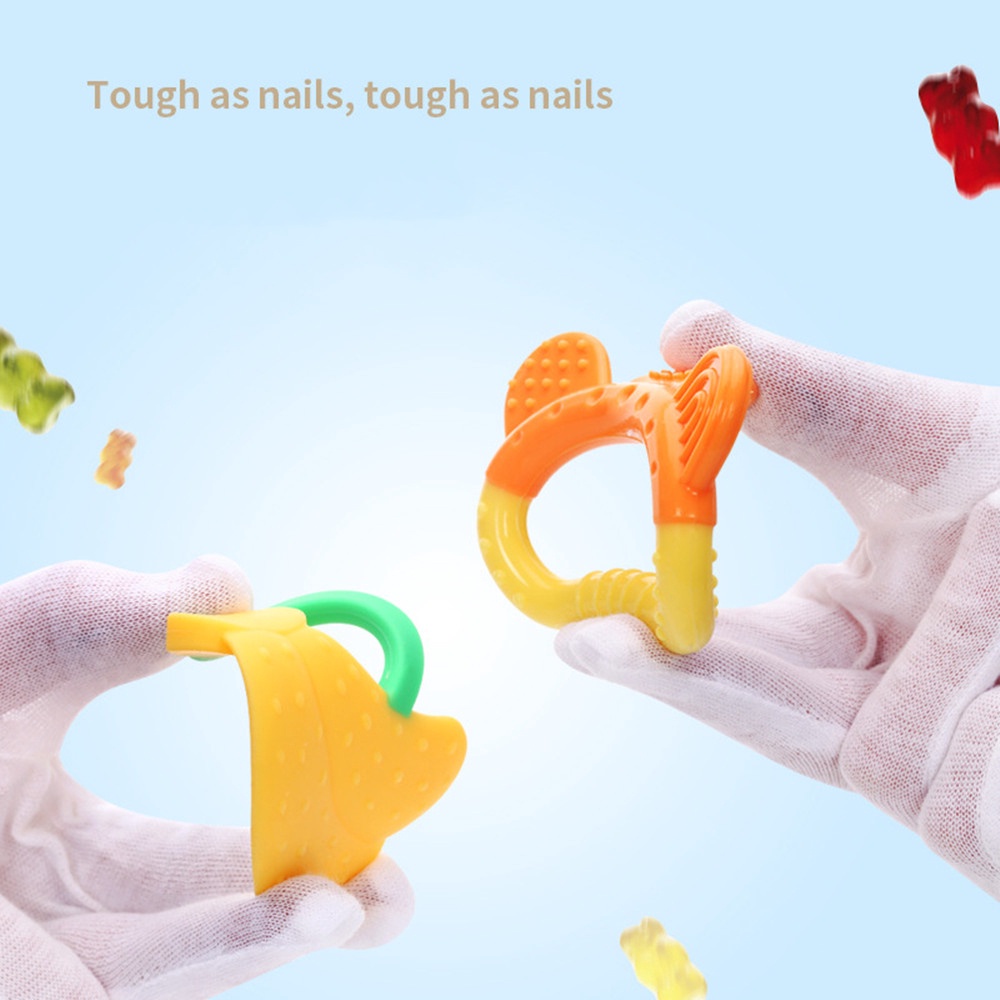 homimart I Baby Fruit Teether Gigitan Bayi Bentuk Buah Bahan Silikon / Mainan Bayi Bentuk Buah Silicone