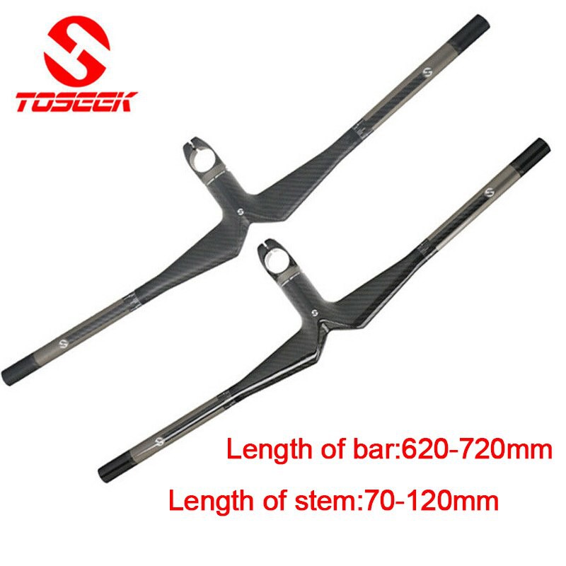 IMPORT TOSEEK 31.8mm Carbon Fiber Handlebar Mountain Bike Flat Bar Cycling Handlebar Integrant Stem
