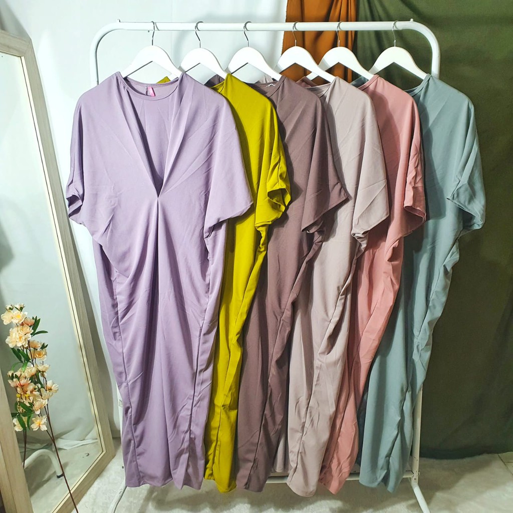 Kaftan Dress Lulu Fit L-XXXL LD 130cm Panjang 130cm