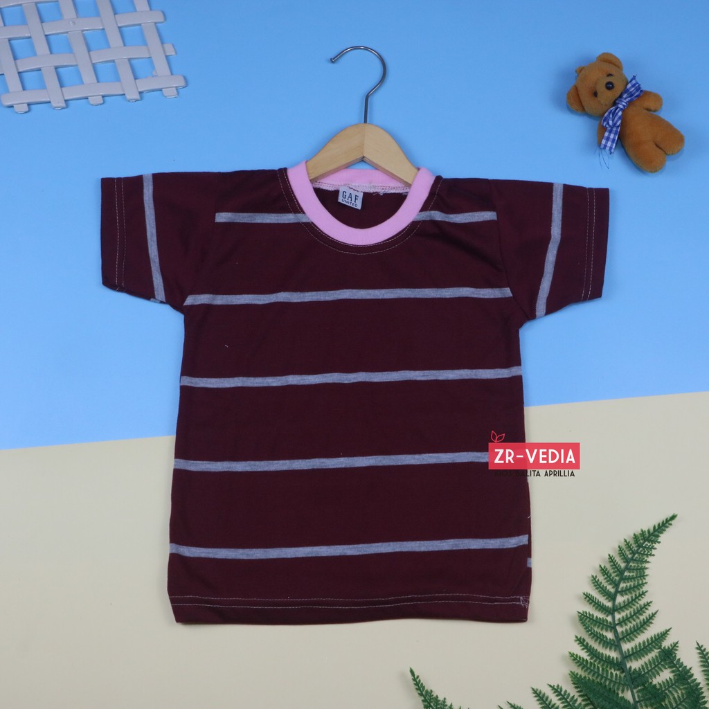 Kaos Salur uk 3-5 Tahun / Kaos Salur Anak Laki Baju Adem Lengan Pendek Murah Harian Polos Import