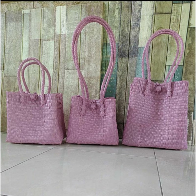 

tas anyam plastik/ tas souvenir size S-XL premium