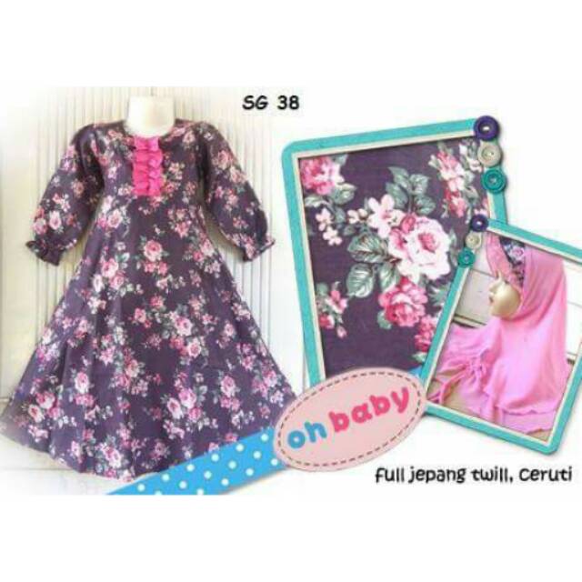 Gamis katun jepang anak