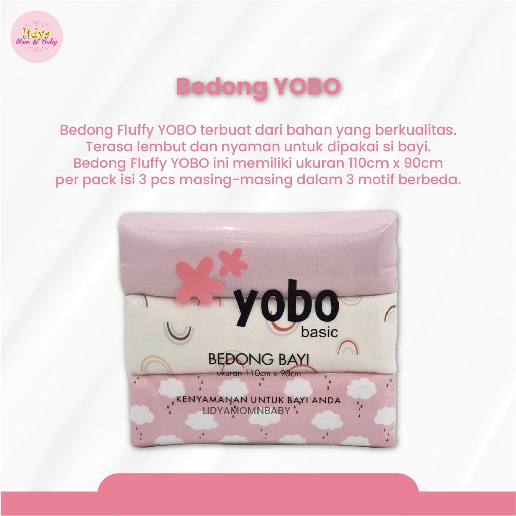 Bedong Bayi Persegi Panjang Classic Baby Swaddle Yobo By Babyu Bahan Kaos Lembut 1 Paket Isi 3 MIX  By Lidyamomnbaby