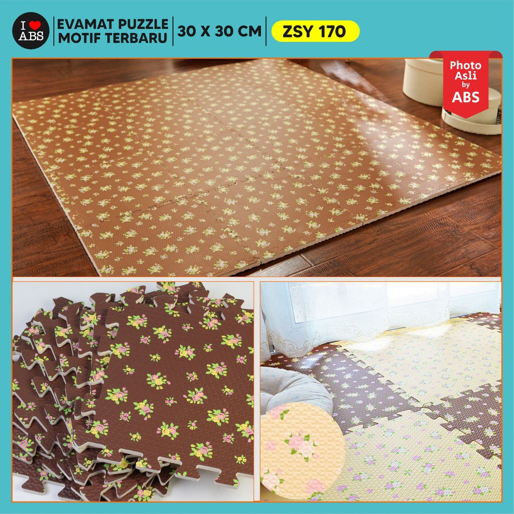 (ABS) ALAS EVAFOAM PUZZLE MOTIF BUNGA PANDA 30 X 30 X 1CM-6