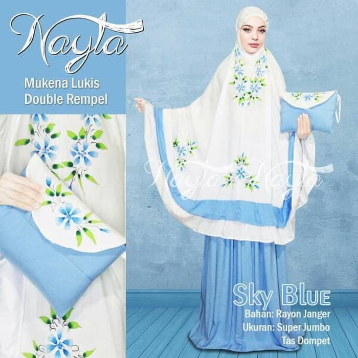 Murah Mukena Lukis Doubel Rempel Nayla Katun Rayon Bali Super Jumbo Premium