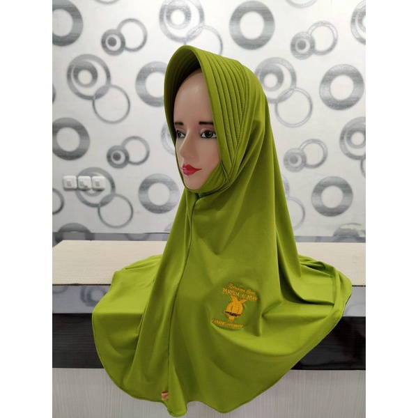 Jilbab Bergo Custom Logo Bordir Bahan Jersey Korea Tebal Premium