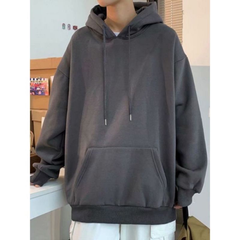 PLAIN HODIE BIGSIZE POLOS SWEATER XXL OVERSIZE BAHAN FLEECE