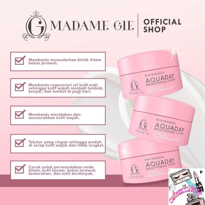 ☃Cutezz_Ching1☃Madame Gie Skin Radiance Brightening Cream |AquaDay|AquaNite 20g