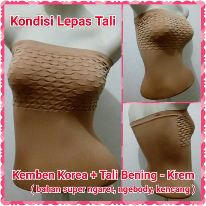 Terlaris Kemben KOREA   Tali Bening   Krem   Daleman Inner Diskon