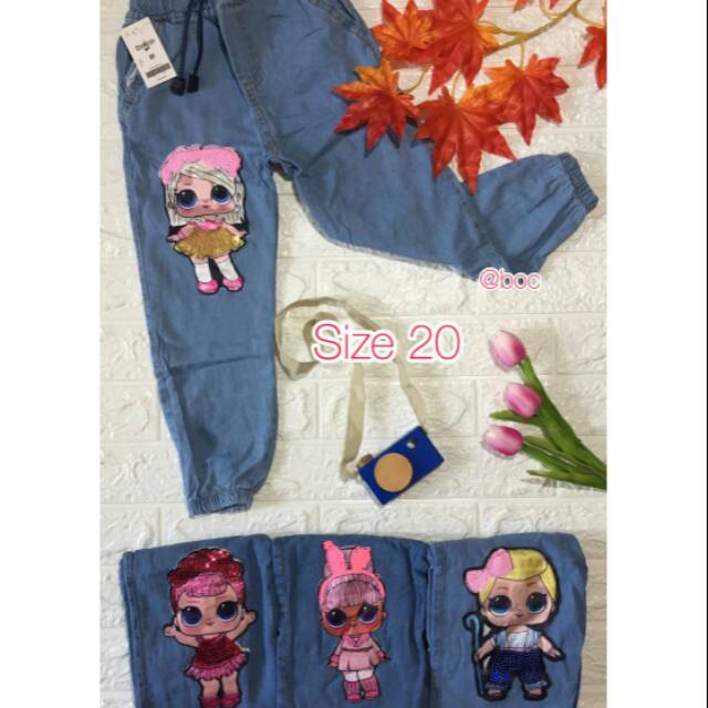 Jogger jeans anak perempuan LOL LED