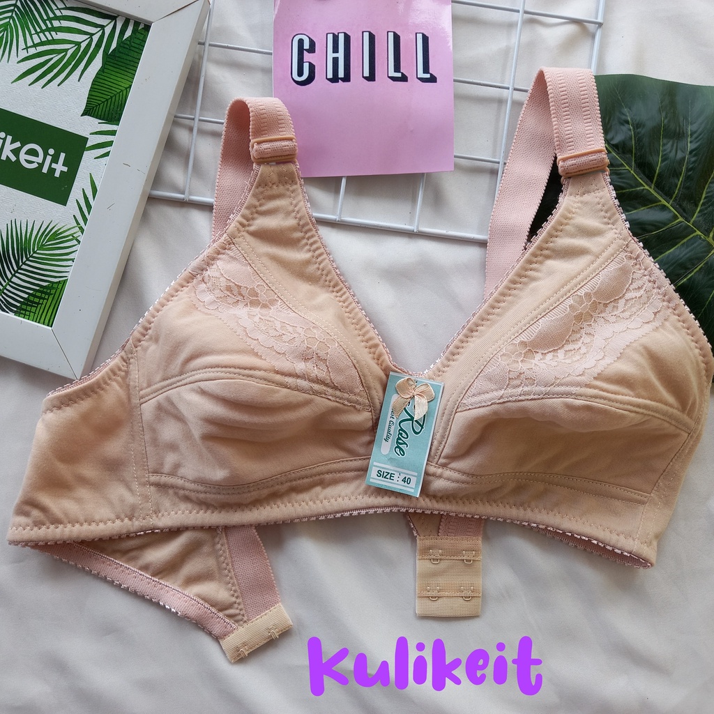 BRA BH Wanita Tanpa Kawat & Tanpa  Busa Model Bra Plum 36 38 40 merk Rose
