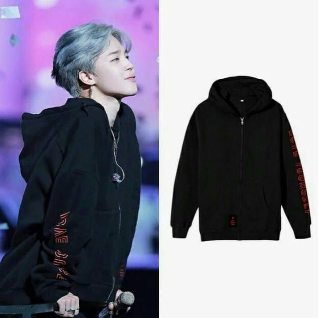 Jaket hoodie resleting kpop BTS LOVE YOURSELF CONCERT TEBAL FLEECE