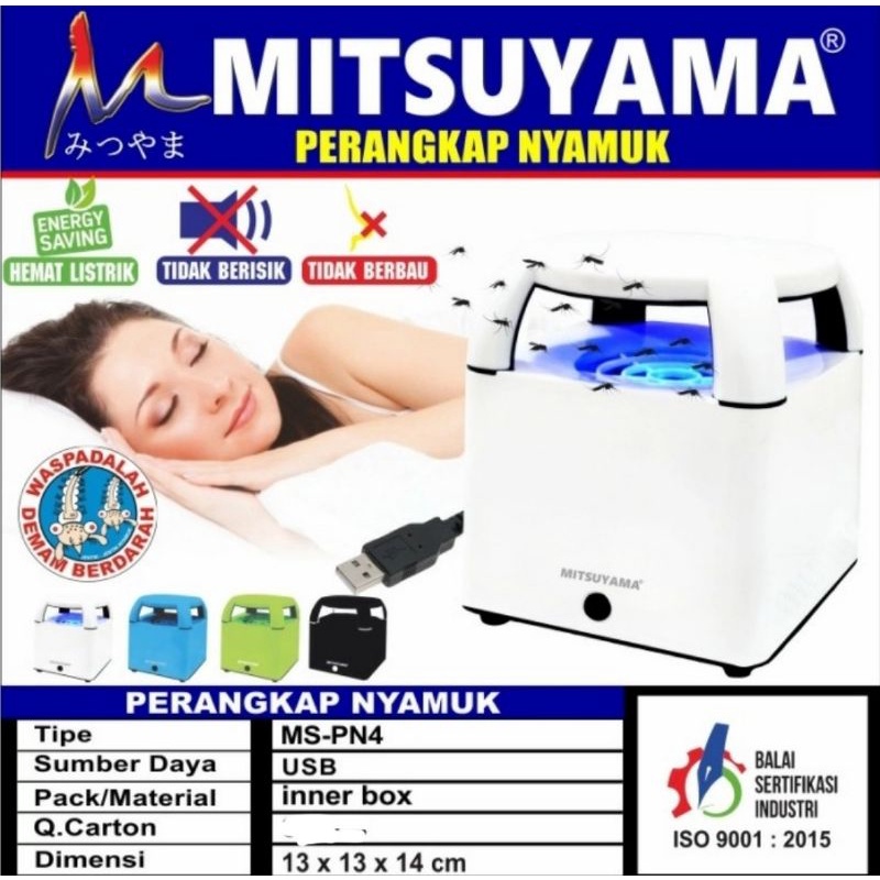 Perangkap Nyamuk MITSUYAMA MS PN4 Blue Light Tanpa Bau