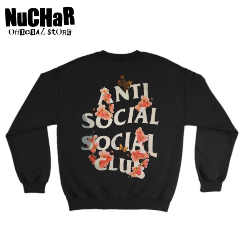 CREWNECK SWEATER ANTI SOCIAL SOCIAL CLUB -  SWEATSHIRT JACKET - OVERSIZE HITAM JAKET PRIA WANITA DEW
