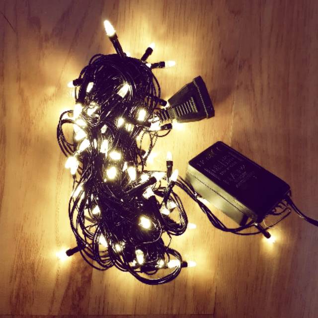 8 Mode✅Lampu Natal  / Christmas Light LED PREMIUM - 60L - RGB  - Kabel Hitam