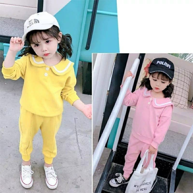 Zahra Setelan Anak Perempuan Cherriya Bahan Fleece | Pakaian Anak Umur 1-6 Tahun