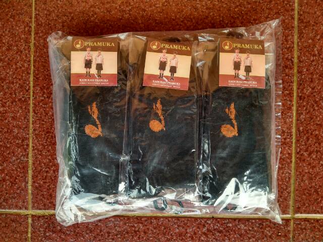 Kaos kaki hitam tunas pramuka SMA sebetis spandek polyester