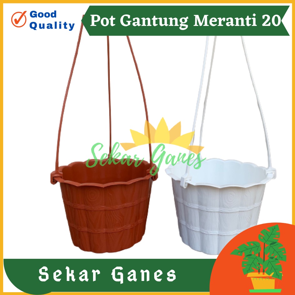 Pot Gantung Meranti 20 Putih Merah Bata Merah Coklat Terracota Terracotta Pot Bunga Gantung Motif Gentong Mirip Country Murah Termasuk Tali Pot Bunga Gantung Murah Grosir Unik Plastik Putih