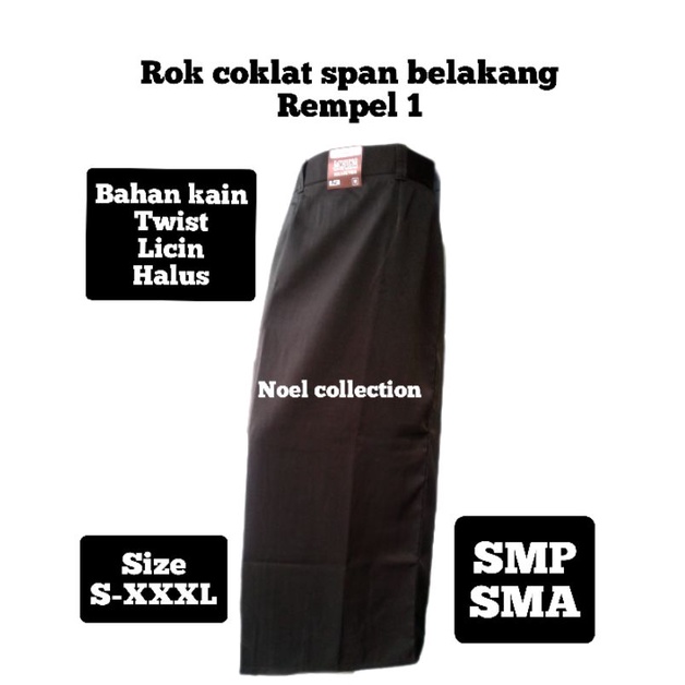 Rok coklat pramuka SMP/SMA panjang rempel belakang belah belakang NON KARET