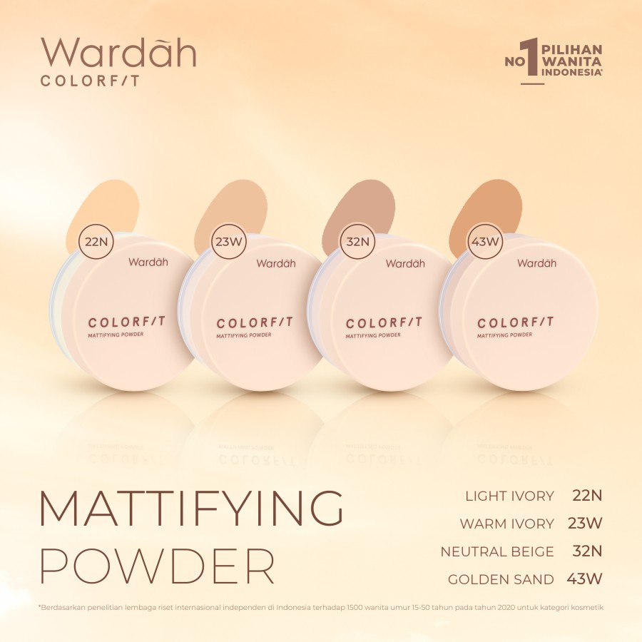 Wardah Colorfit Mattifying Powder 15 g - Bedak Tabur