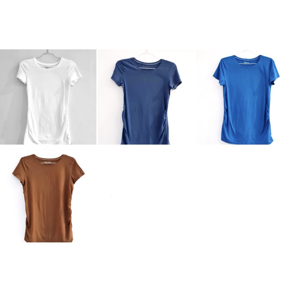 Kaos Polos Wanita Lengan Pendek Katun Halus Baju Ibu Hamil Maternity | Oneck