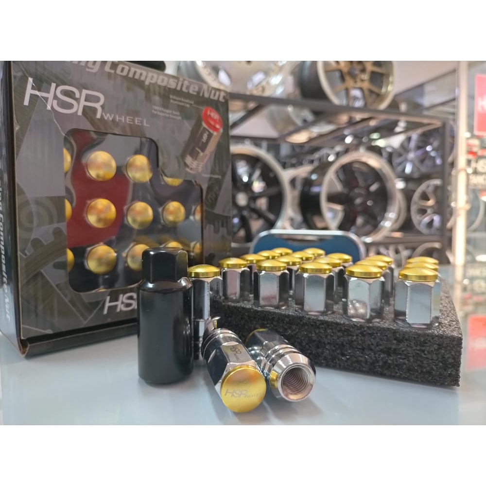 Baut Roda Mobil Merk HSR Ukuran 1,25 untuk Ertiga, Xover, Terios dll