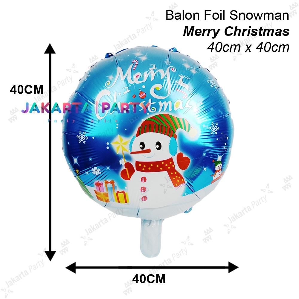 Balon Bulat Natal #6 / Balon Foil Bulat / Balon Foil Xmas / Balon Xmas