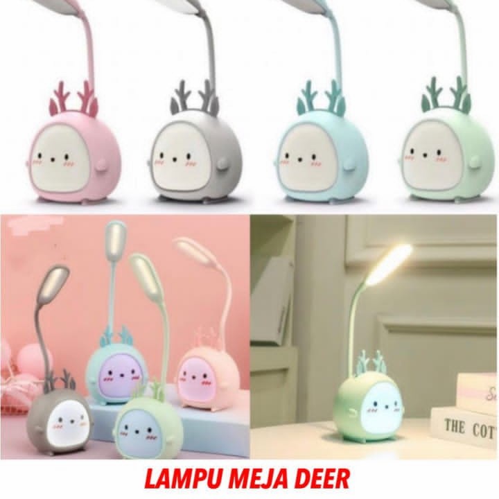 Lampu Meja Belajar Deer Portable Mini Bentuk Rusa / Study Deer Night Lampu Baca Belajar Mini Portable