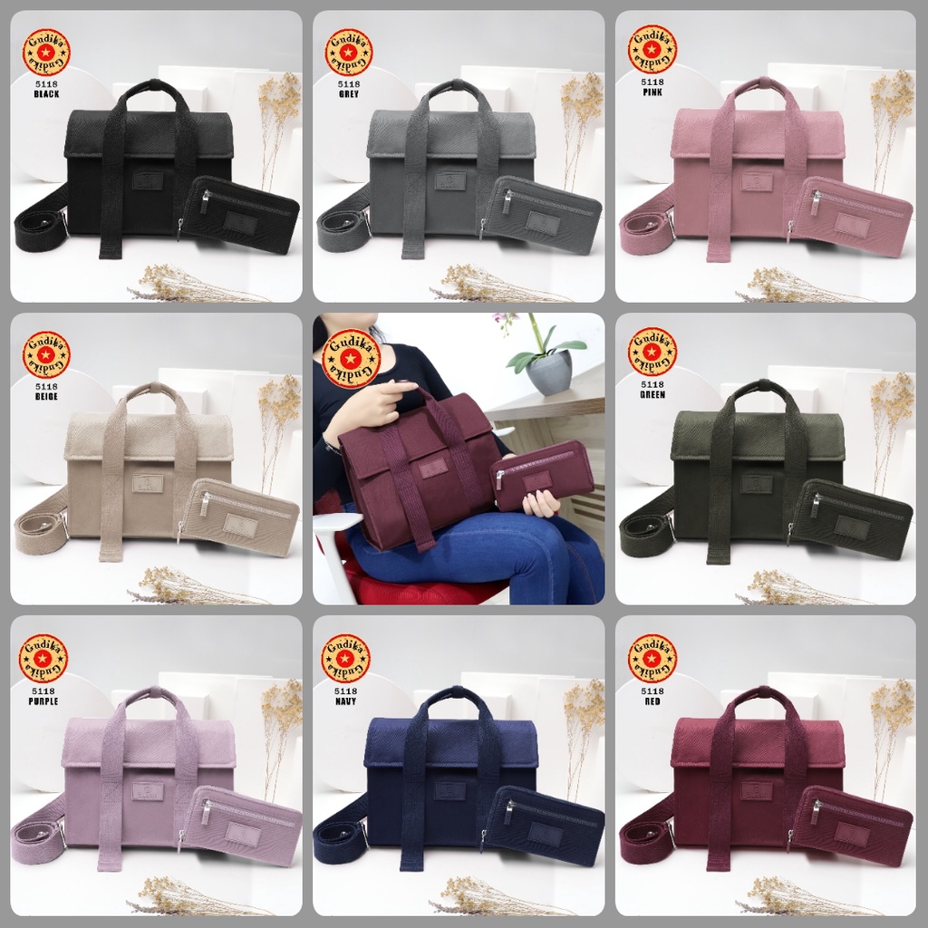 SALE GUDIKA - Tas Selempang Wanita Modis Free Dompet Import Original 5118 - Tas Wanita Selempang Bahu Kekinian Bahan Nylon Waterproof Anti Air - slingbag - tas mini - cewek - imut - fashion - branded - santai - tas - slempang - handbag - ori - wanita