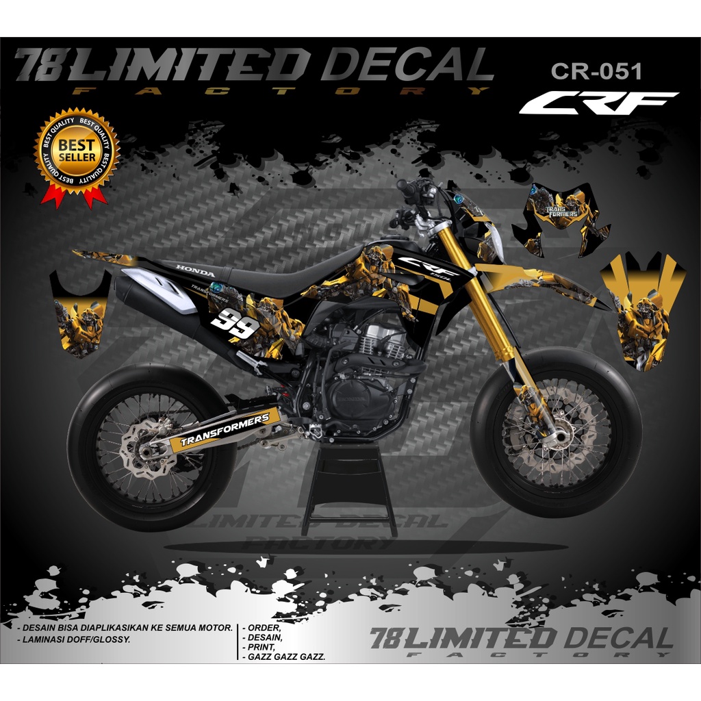 Decal Sticker CRF 150 L- Fullbody-Dekal stiker CRF 150 L Trail Supermoto Motif Transformers