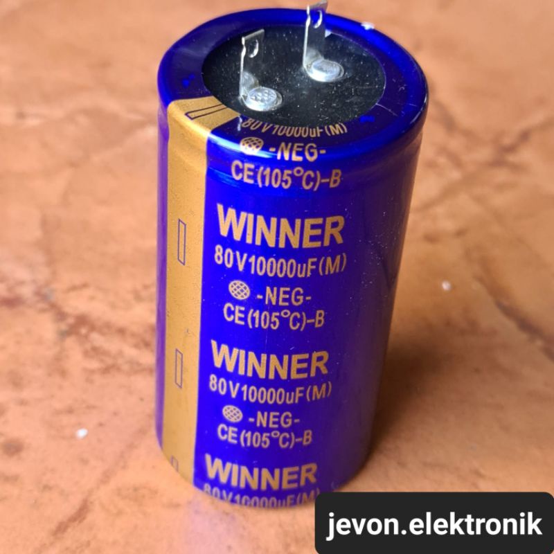 Capacitor Elco 10000 MFD 80 v Winner Kapasitor Elko 10.000MFD 80v