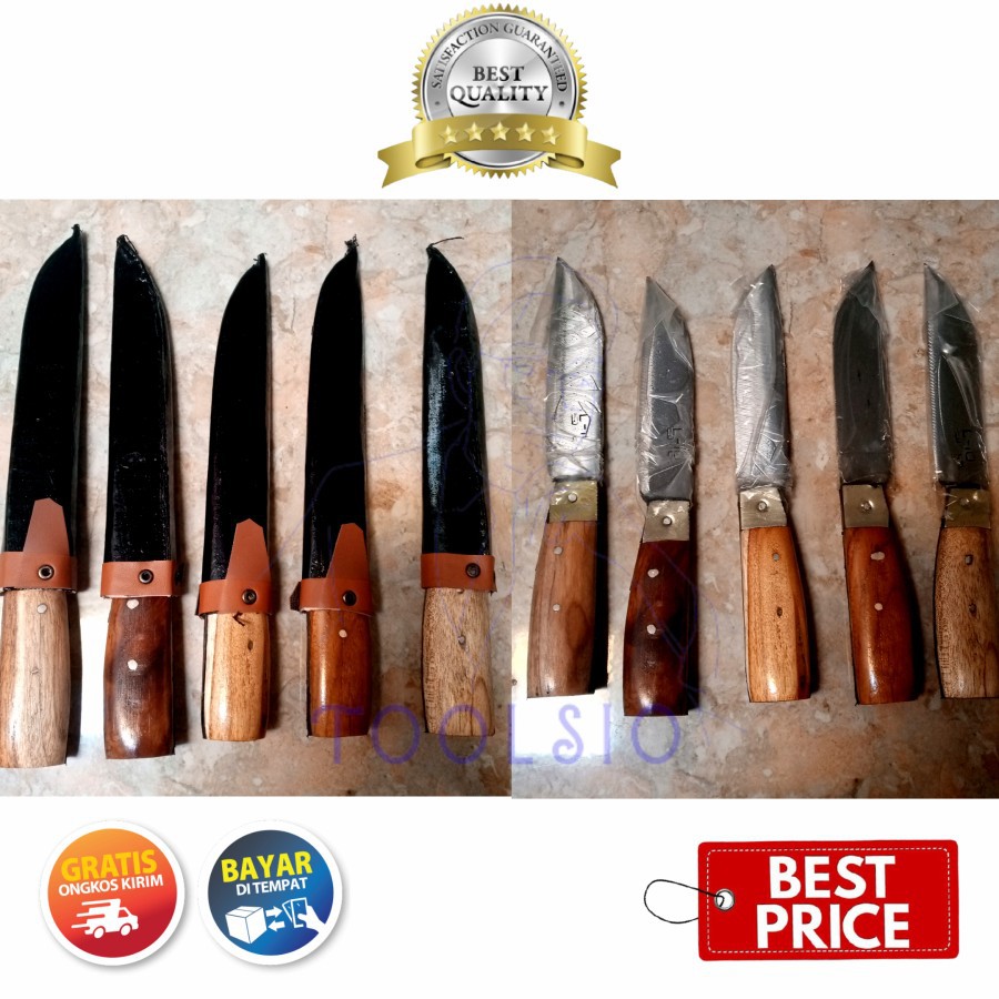 Pisau Garpu Serangka Gagang Tembus Besar / Pisau Kebun / Pisau Dapur Garpu Baja