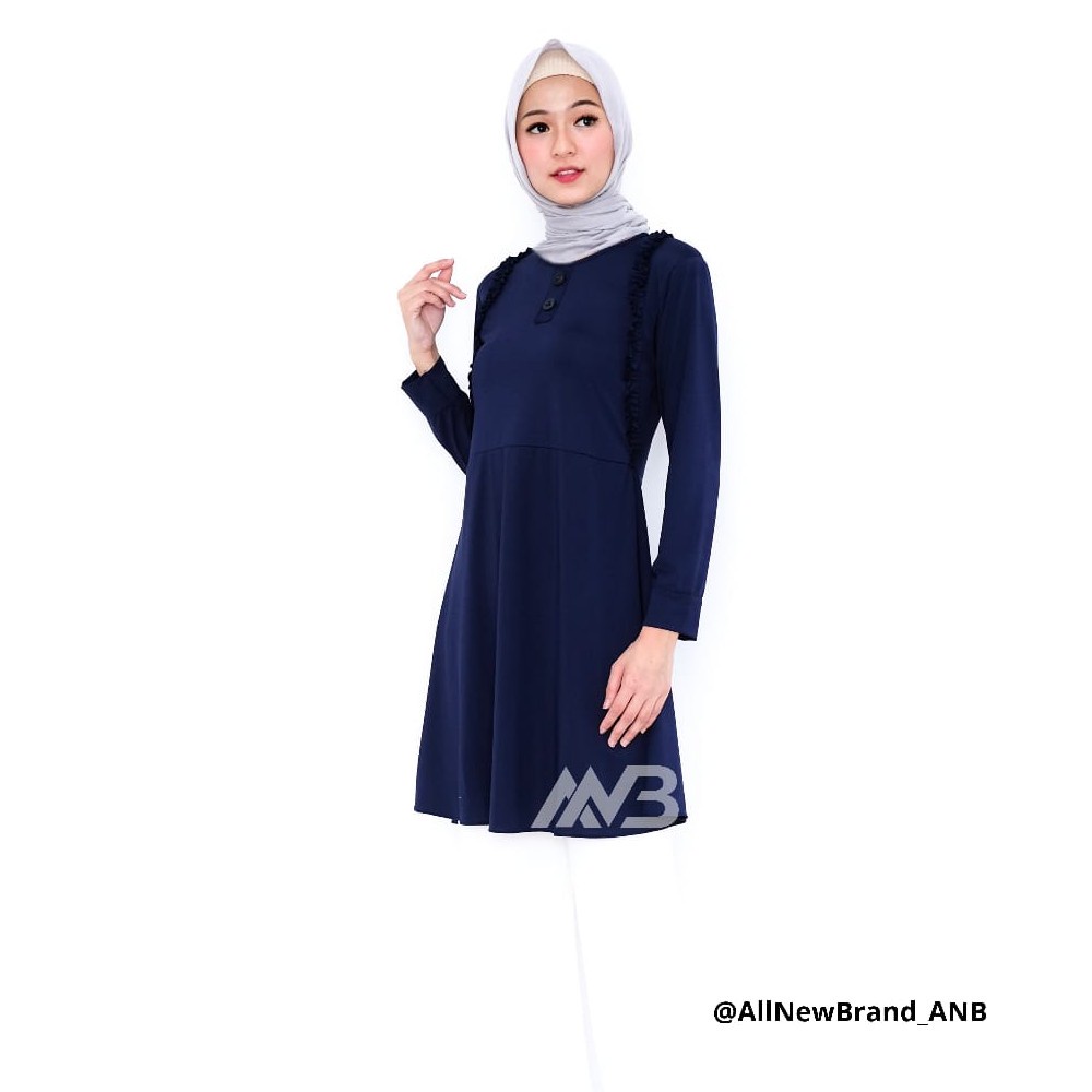 BEFAST - Tunik T2 Navy HARGA PROMO HARGA MODAL DISKON / Tunik Kekinian 2021 / Tunik Warna Navy / Tunik Polos / Tunik Casual Wanita / Tunik Lengan Panjang