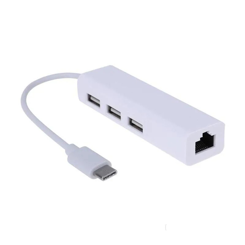 Trend-USB Type-C Lan Adapter with 3 Port USB Hub