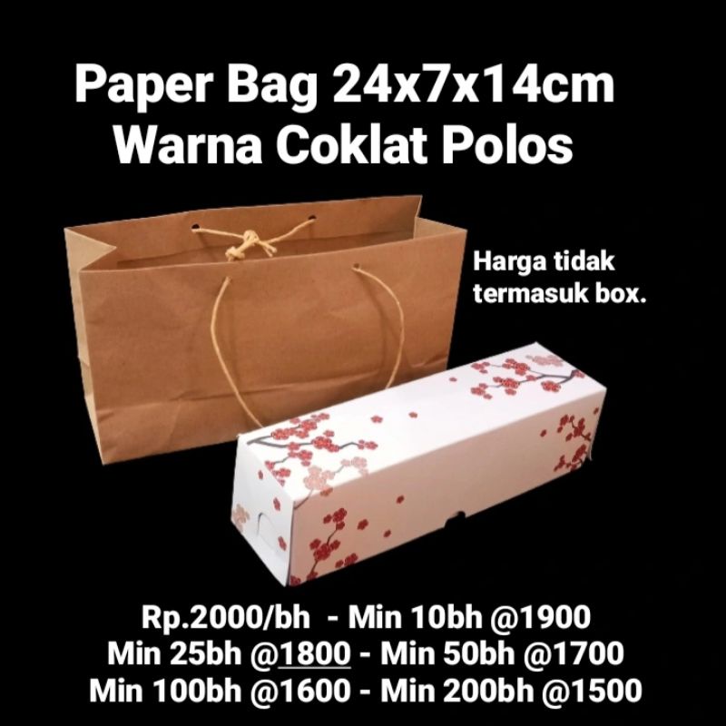 

Paper Bag 24x7x14cm Warna Coklat Polos