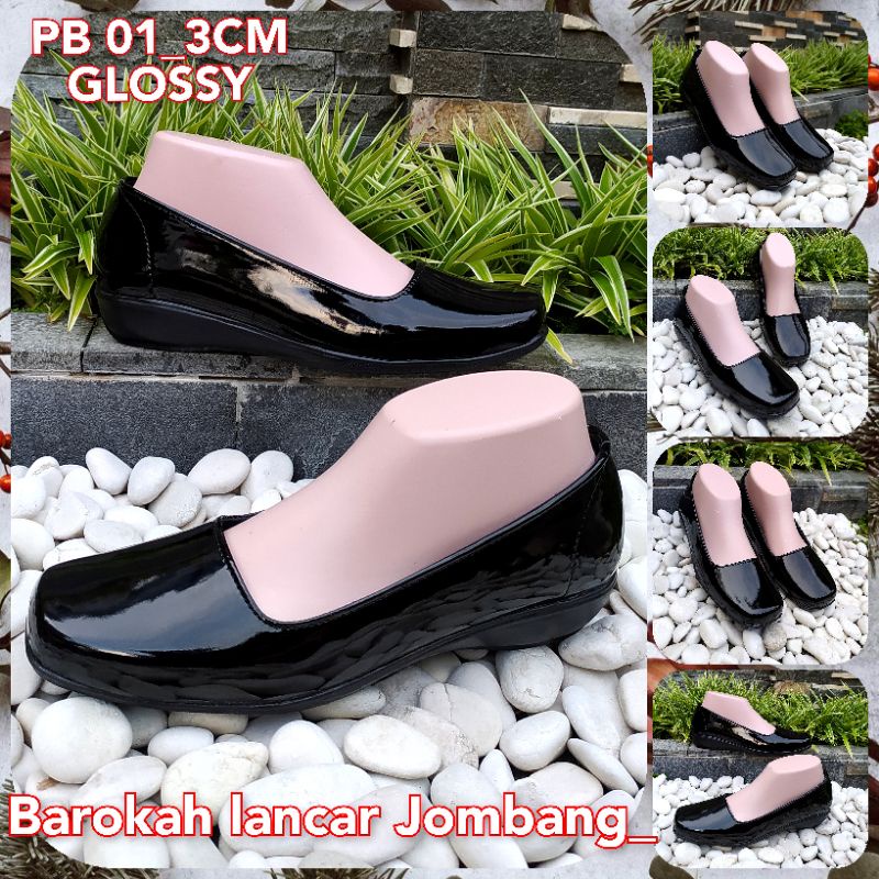 Sepatu Pantofel Wanita Guru Kantor Hak 3cm Size 37-41 3CM PB 01 GLOSSY