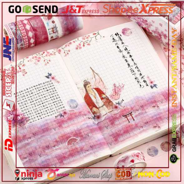 

[PROMO BISA COD❤] Moonovol Lakban Stiker Hias Buku Diary Album Tape 10 Roll TH0100