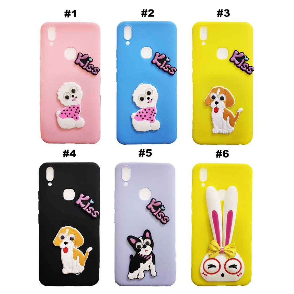 Softcase Hp Vivo V9 Fuze Silicon Case Gambar Cartoon Casing Original Soft Case + Pop Socket